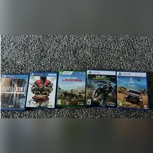 Sony PS4 and PS5 Game Set - Blue Cases Like New